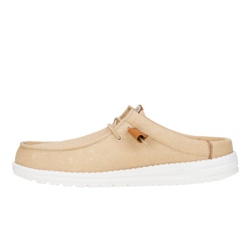 Wally Slip Stretch Canvas – Tan/White