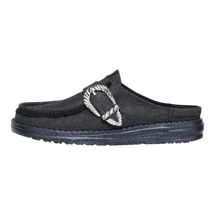 Wendy Slip Buckle Denim – Black/Black